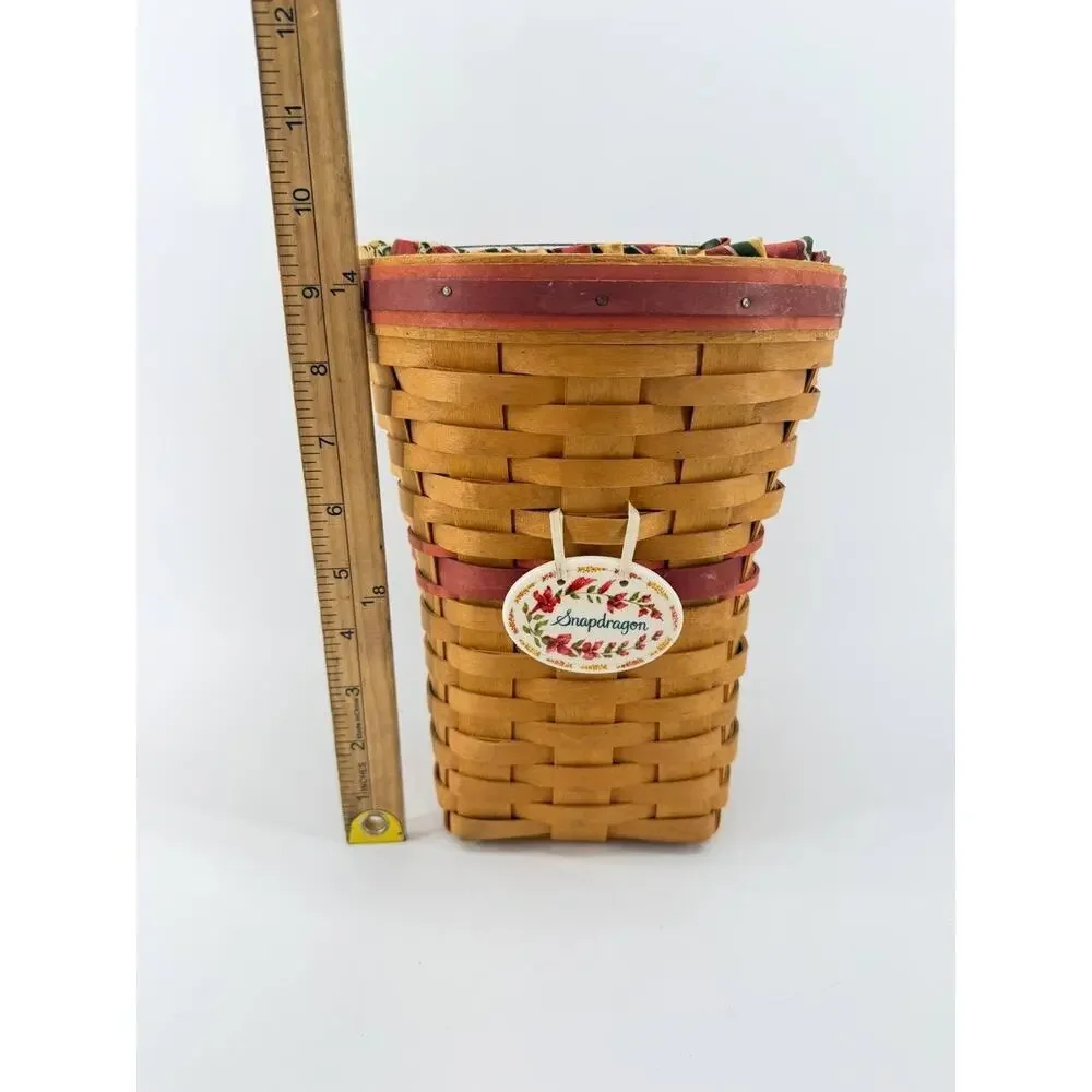 Longaberger 1998 May Series Snapdragon Basket Liner Protector Tie-On USA